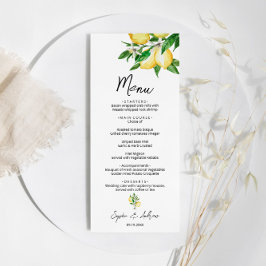 Menu Lemon Greenery Wedding