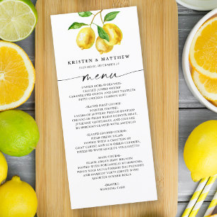 Menu Lemon Watercolor Citrus