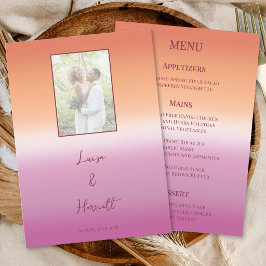 Menu Lesbian Wedding Photo Pride Flag Gradient