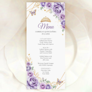 Menu Liloxo Purple Dourado Quinceanera