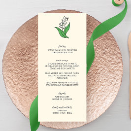Menu Lily Minimalista do Casamento do Vale