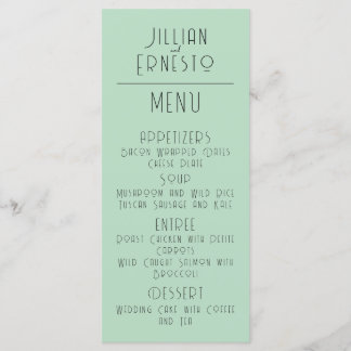 Menu Lily of Valley com Ferns | Verde macio