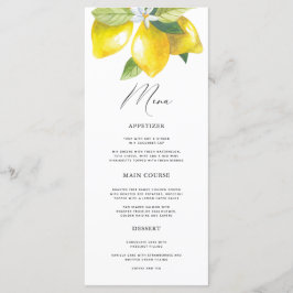 Menu Limão de Aquarela