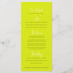 Menu Limão esboço florescente casamento mono