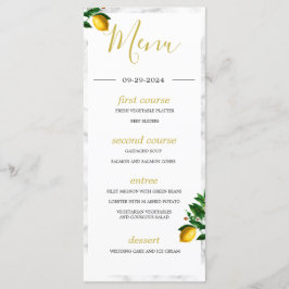 Menu Limões Black White Marble Monograma