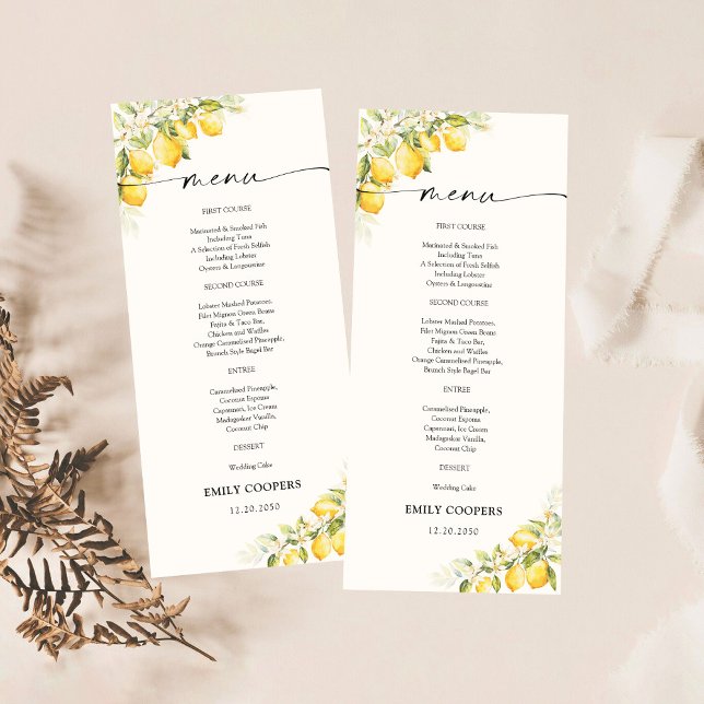 Menu Limon Green Citrus Chá de fraldas (Criador carregado)