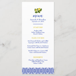 Menu Limone I Italiano Lemon & Blue Azulejo WedeMenu