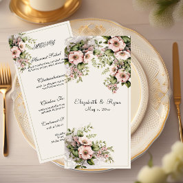 Menu Lindas Flores Rosa Vinhas Verde