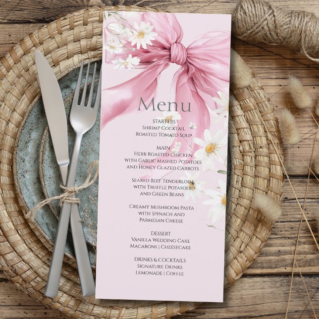 Menu Lindo Arco Rosa Dália Floral Personalizado Chás de (Criador carregado)