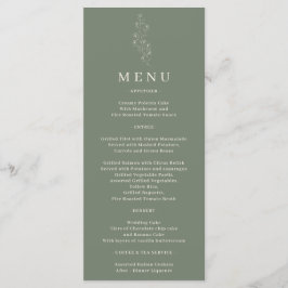 Menu Linha de Design Minúsculo Flor Verde Salvia