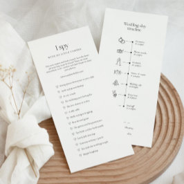 Menu Linha do tempo de casamento com ícones e jogo de e