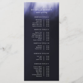 Menu Lista de preços Abstrato azul simples minimalista