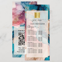 Lista de Preços Blush dourado Iridescente Aquarela