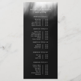 Menu Lista de preços brancos Abstrato preto minimalista