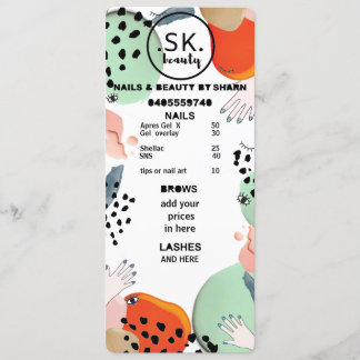 Menu lista de preços compartilhados