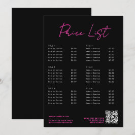 Menu Lista de Preços de Bela Negra e Rosa Negra Me