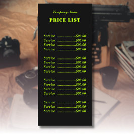 Menu Lista de Preços do Limão Neon Moderno Simples Prof