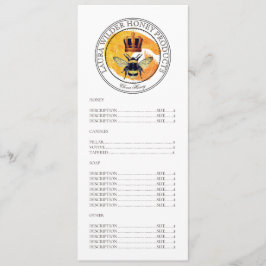 Menu Lista de preços do logotipo de coroa Dourada de me