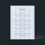 Menu Listras Azuis Elegantes Casamento Moderno<br><div class="desc">Design moderno com listras clássicas.</div>
