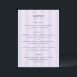 Menu Listras Roxas Elegantes Casamento Moderno<br><div class="desc">Design moderno com listras clássicas.</div>