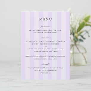 Menu Listras Roxas Elegantes Casamento Moderno