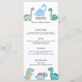 Menu Little Dinosaur Cute Baby Shower