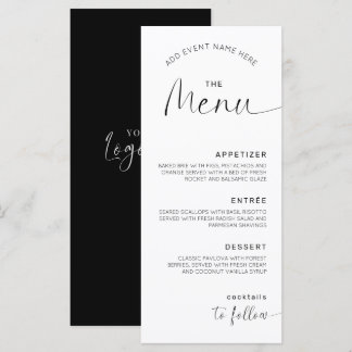 Menu Logotipo de evento comercial elegante com caligraf