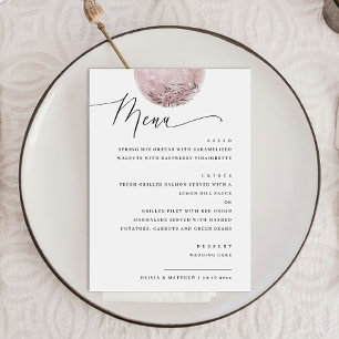 Menu Lua Esbranquiçada Elegante Boho Rosa   Janto de ca