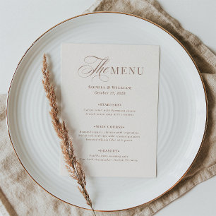 Menu Luxe Marfim e Taupe Mocha   Casamento Neutro