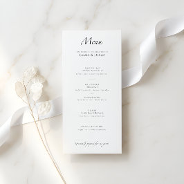 Menu Luxo Minimalista Moderno | Elegante Preto e Branco