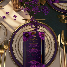Luxuosas Violetas Roxas Luminosas Florais Casament