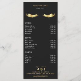Menu Luxury Black and Gold Salon Price List