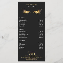 Menu Luxury Black and Gold Salon Price List