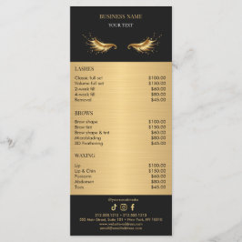 Menu Luxury Black and Gold Salon Price List