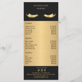Menu Luxury Black and Gold Salon Price List