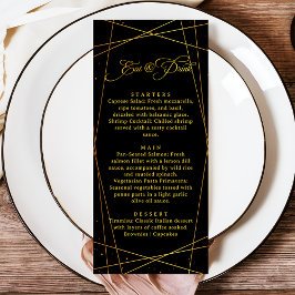 Menu Luxury Geometric Black Tie Wedding Dinner
