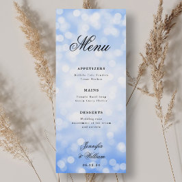 Menu Luzes Azuis Marinho De Casamento Elegante