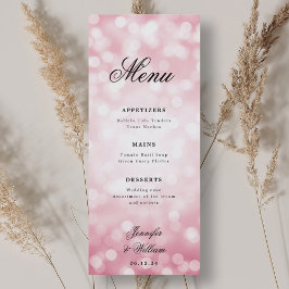 Menu Luzes de Bokeh Cor-de-Rosa Blush do Script Elegant