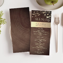 Menu Luzes de Corda Casamento Rústico 