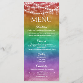 Menu Luzes de Corda com Efeito Ombre de Arco-íris Casam