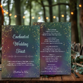 Menu Luzes Mágicas de Fada Floresta Casamento ao Ar Liv
