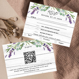 menu madeira de lavanda Código QR resposta RSVP de