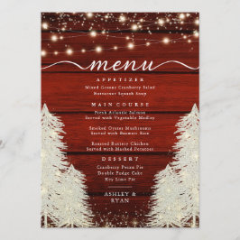 Menu Madeira russa | Luzes de cordas | Casamento de árv