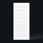 Menu Madison Pink Elegant Wedding<br><div class="desc">Menus de casamento clássicos,  com um design simples,  mas elegante,  com seus nomes em script e seus detalhes em fontes serif.</div>