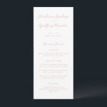 Menu Madison Pink Elegant Wedding<br><div class="desc">Menus de casamento clássicos,  com um design simples,  mas elegante,  com seus nomes em script e seus detalhes em fontes serif.</div>