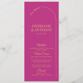 Menu Magenta Mínima Moderna com Casamento de Arch