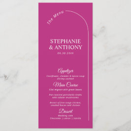 Menu Magenta Mínima Moderna com Casamento de Arch