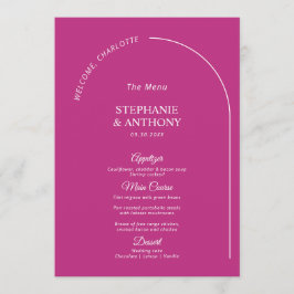 Menu Magenta Mínima Moderna com Casamento de Arch