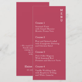 Menu Magenta Simple Modern Wedding