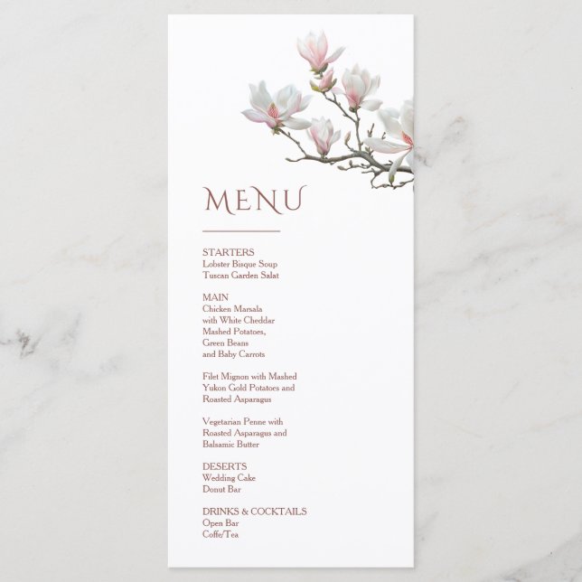 Menu Magnólia Arte Floral Fina (Frente)